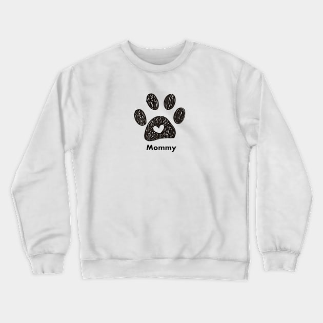 Mommy name made of hand drawn paw prints Crewneck Sweatshirt by GULSENGUNEL